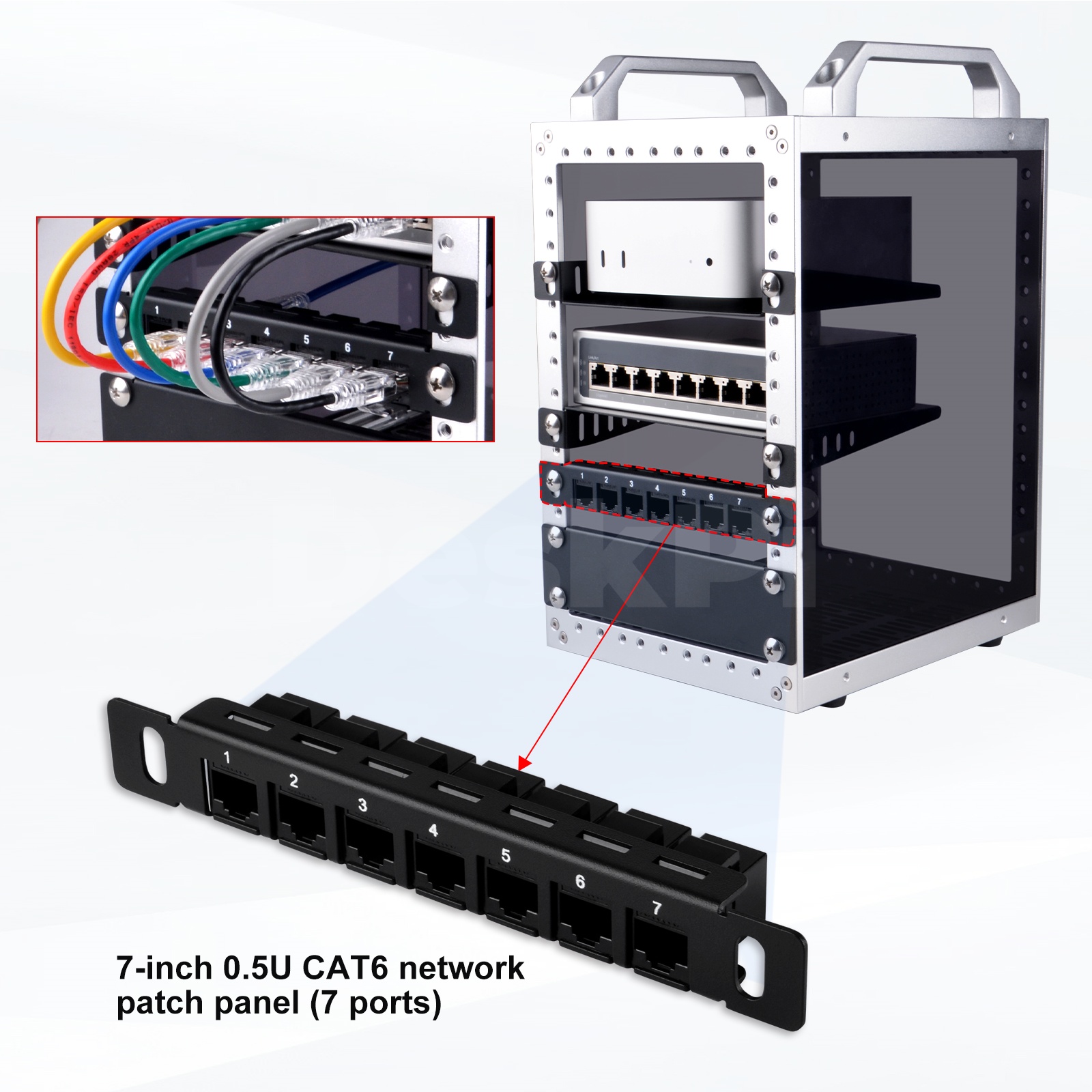 Panel de Conexiones de Red CAT - Deskpi Super6C reseña y precio