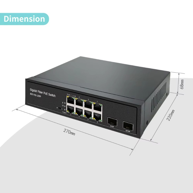 OEM ODM, conmutador Ethernet P - Managed Gigabit Poe Switch 8 Port 802.3At reseña y precio
